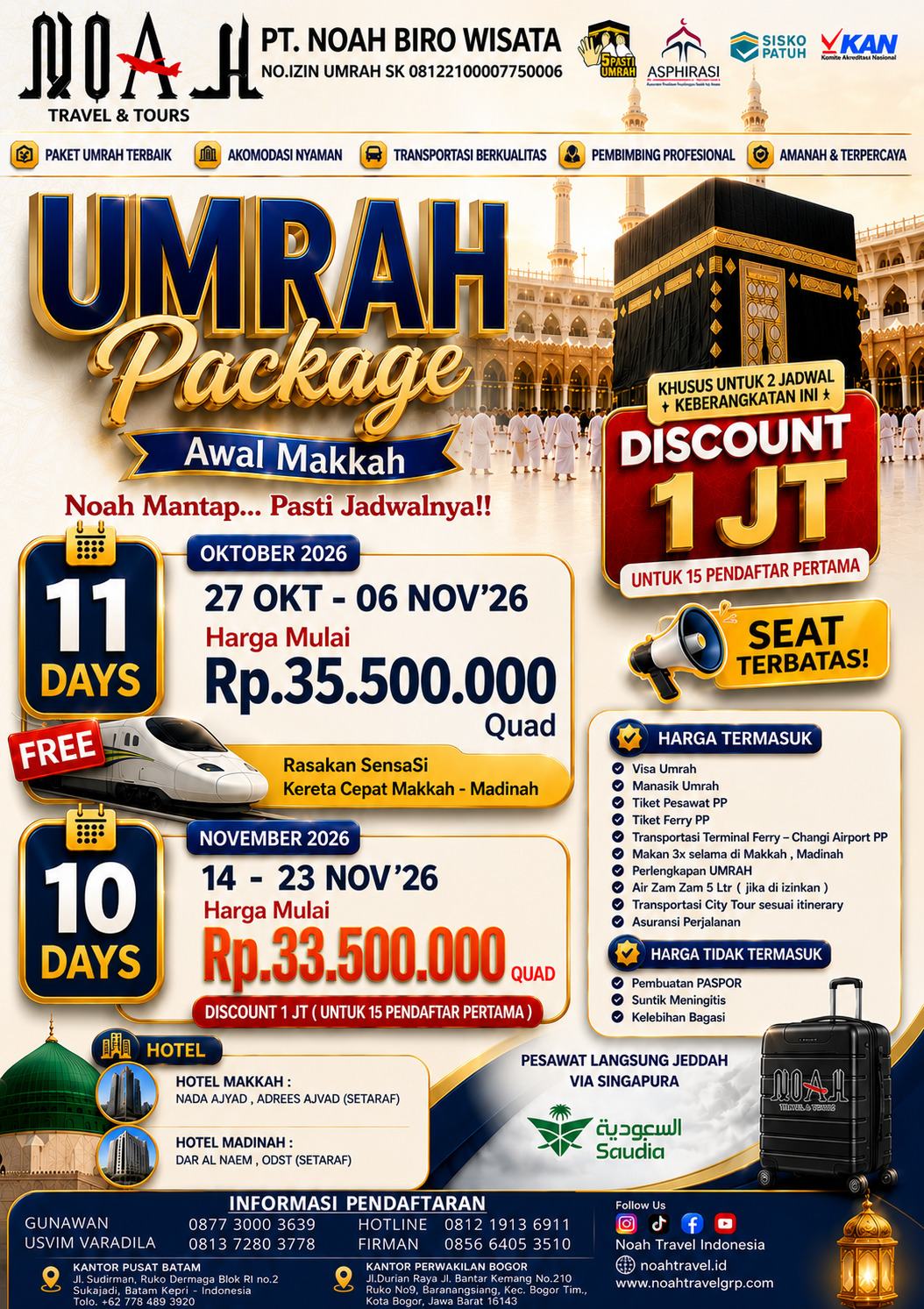 NOAH TRAVEL - PAKET UMRAH NOV OKT 2026 REV