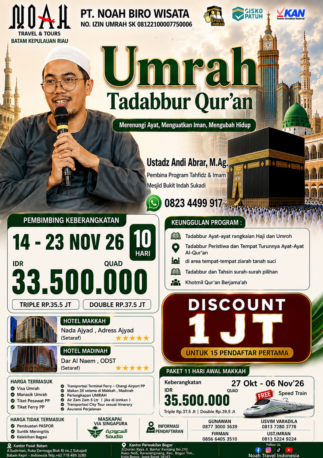 NOAH TRAVEL - Umrah Tadabbur Qur'an Nov 2026